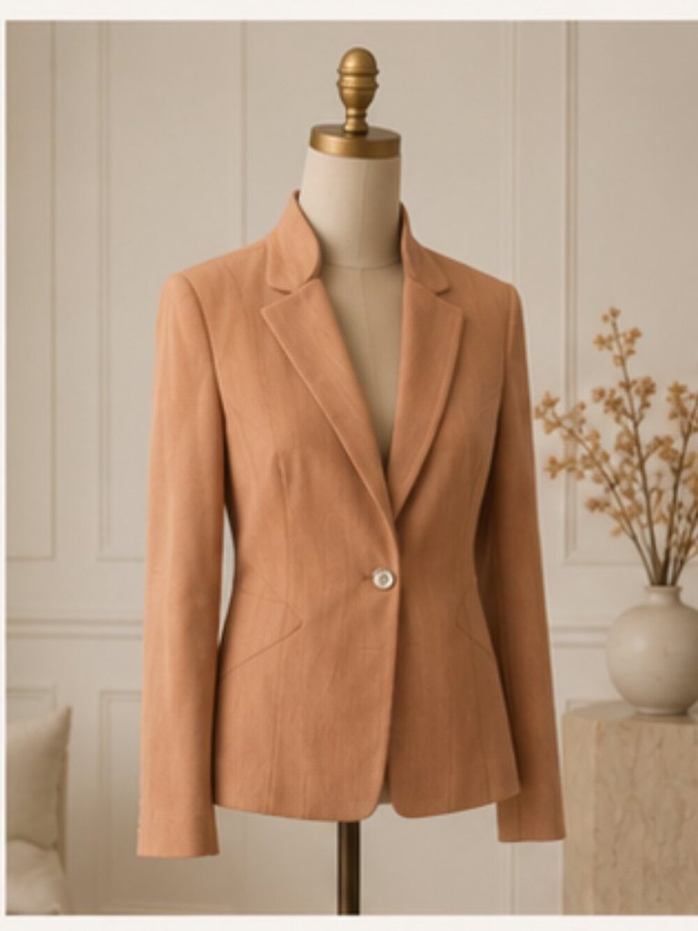 WHITE HOUSE BLACK MARKET Blush Tailored Blazer Size 12 Quiet Luxury Career Chic